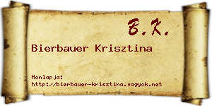 Bierbauer Krisztina névjegykártya